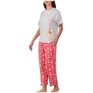 Winnie the Pooh Womens Medium 8 - 10 Short Sleeve Top and Pajama Pants Set NWT